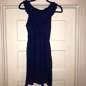 Express blue ruffle dress
